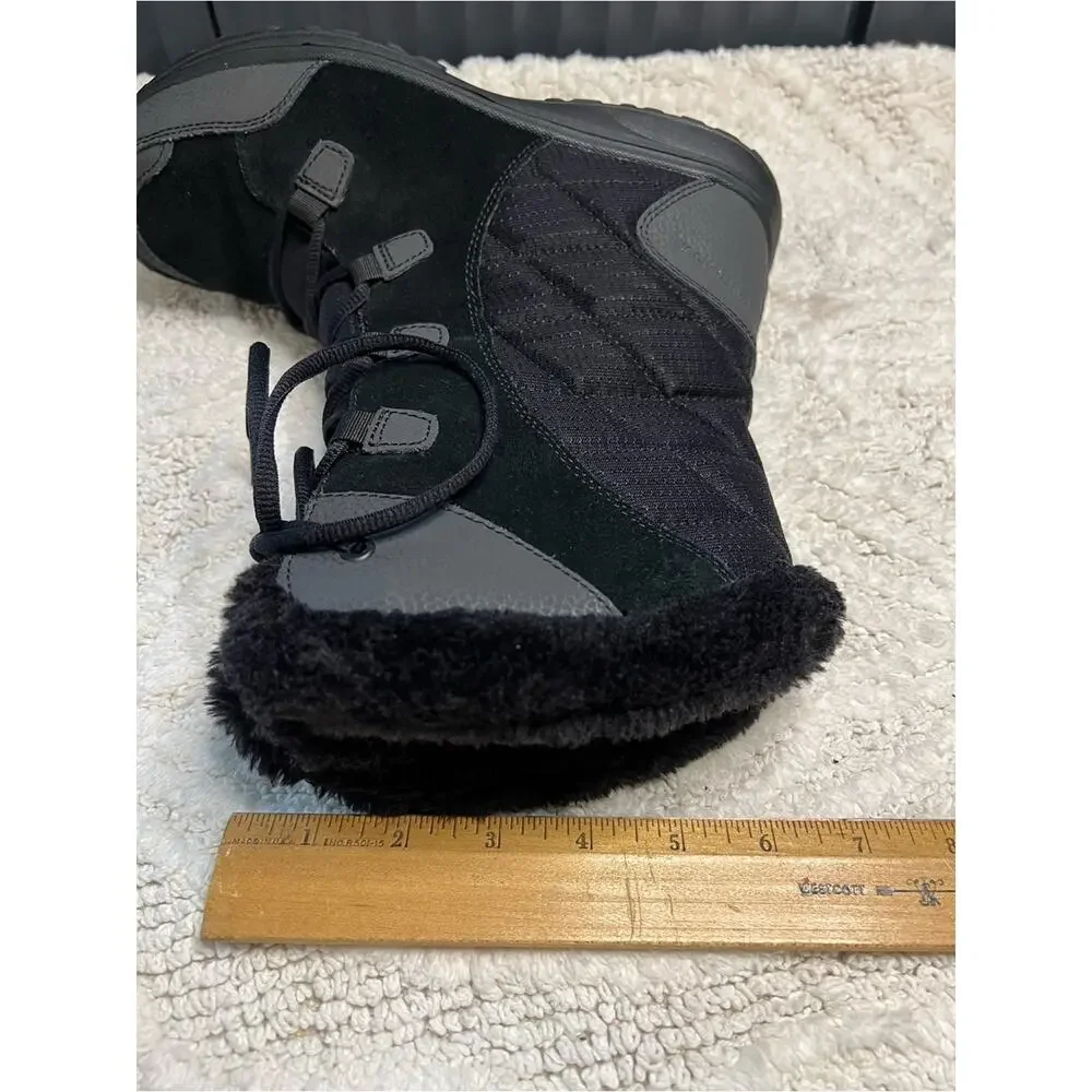 Columbia Ice Maiden II Winter Snow Boots Black Grey Waterproof Size 9.5